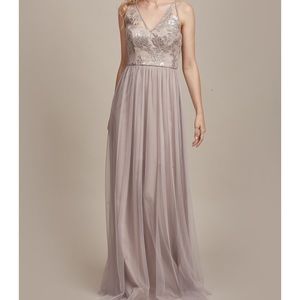 Amsale formal/bridesmaid dress. Color-Latte.